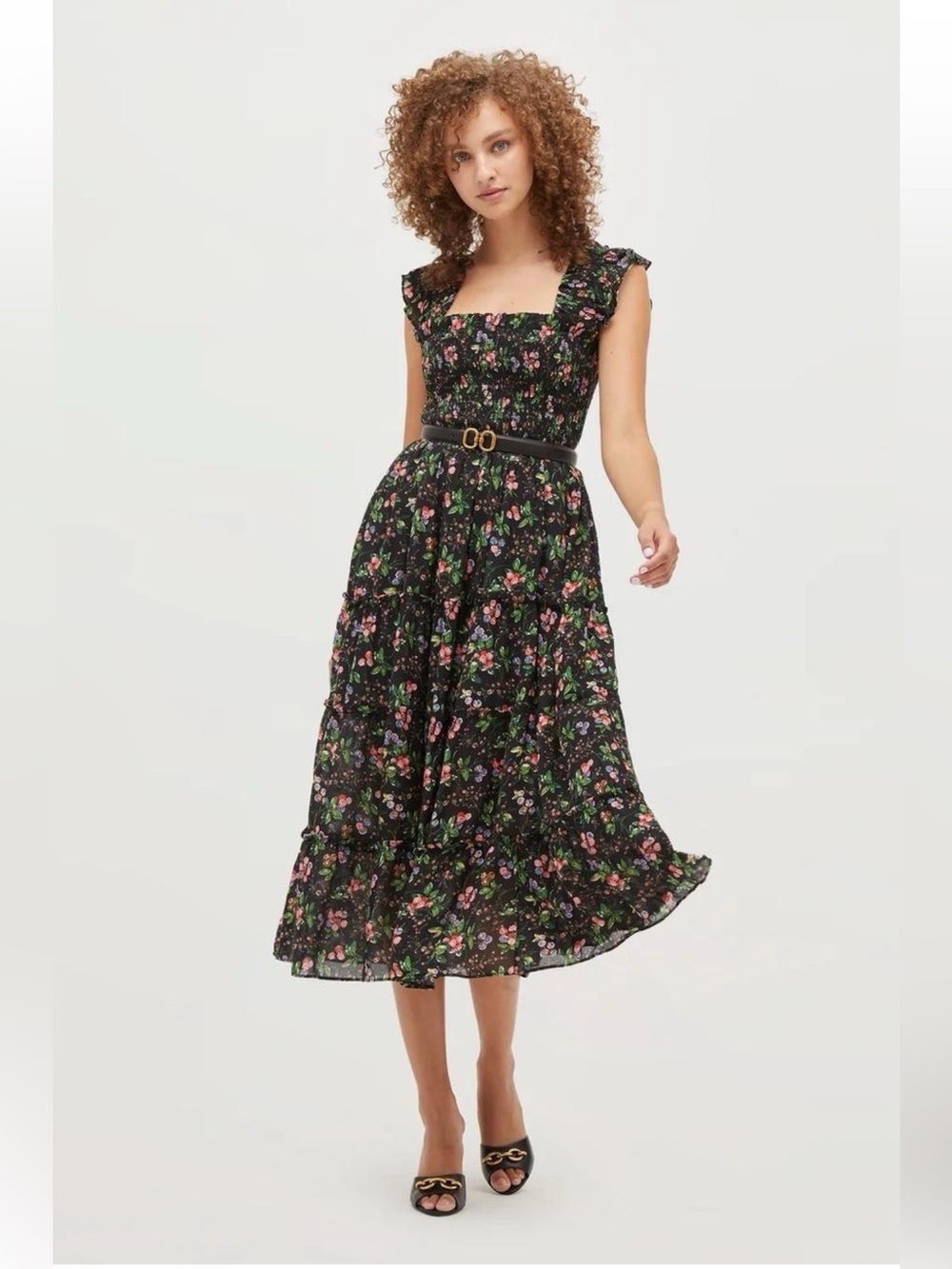 Hill House Smocked Ellie Nap Midi Dress - size xsmall - NWT
